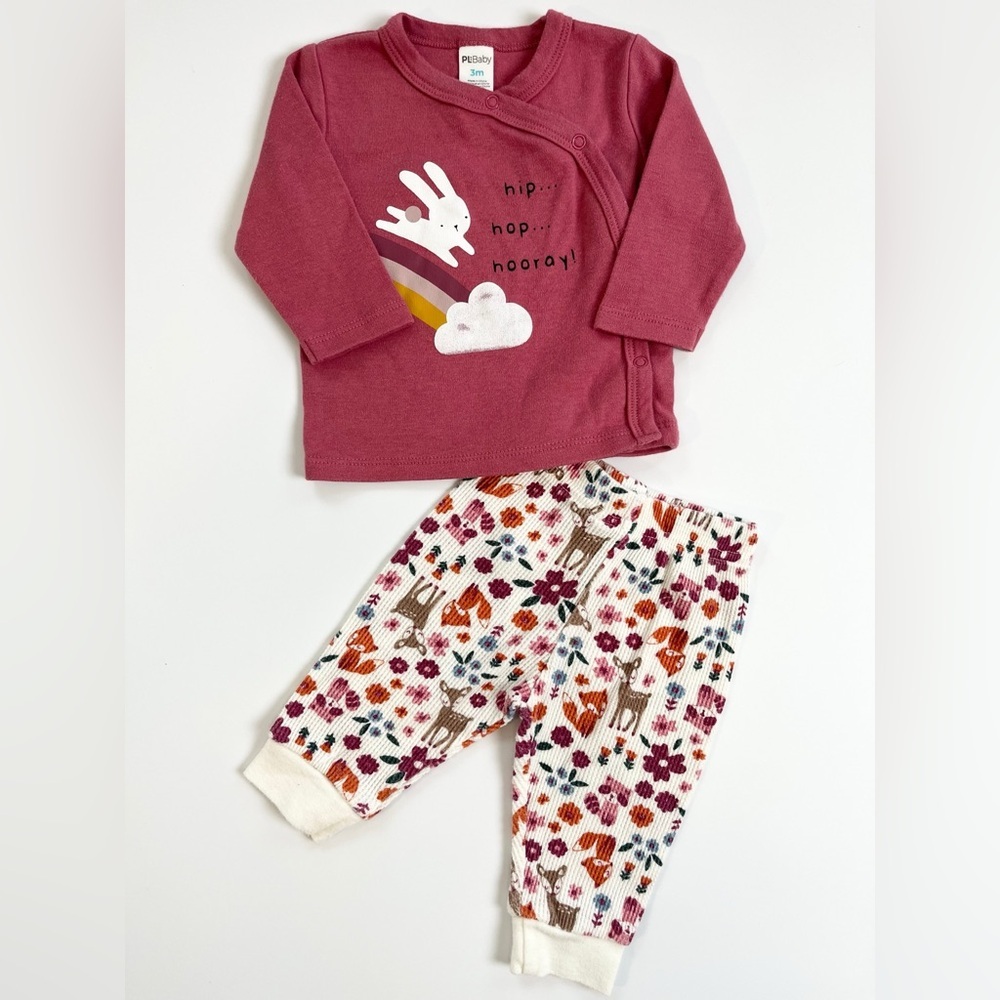 🩵 4/$20‎ Cozy Kids Bunny Set in Berry and Multicolor